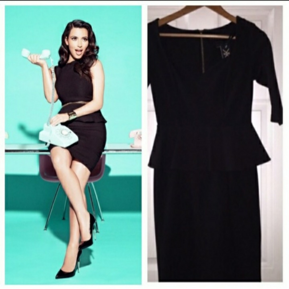 Kardashian Kollection All Black Peplum Dress